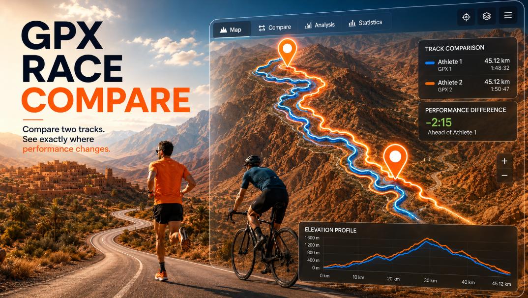 GPX Race Compare: compare two GPX races in real time with animation