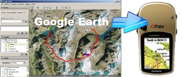 Usare Google Earth per il navigatore Gps