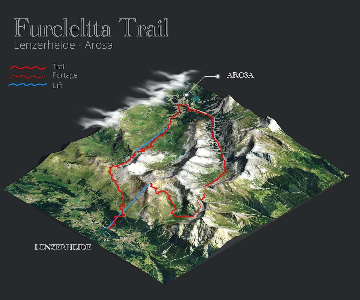 Furcletta Trail Map mtb tour